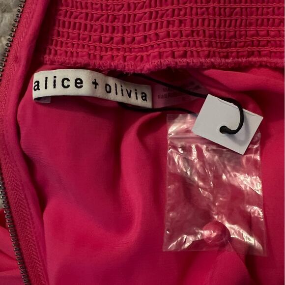 NWOT Alice + Olivia Lavinia Blouson Wild Pink Dress – Sz 6 - Picture 10 of 10